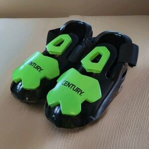 Century Martial Arts Sparring Boots Black‎ Neon Green Sz 5/6 New Karate Tae Kwon